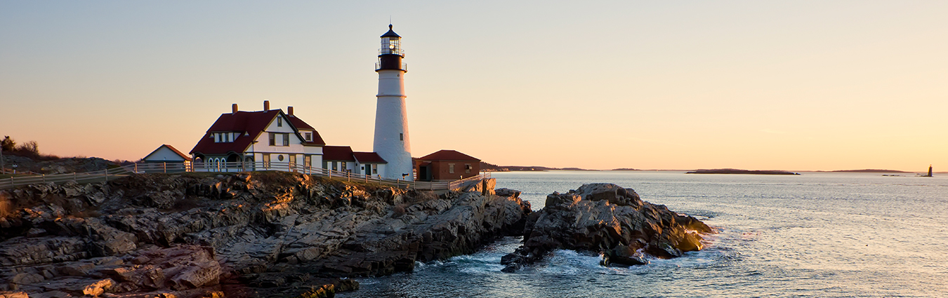 Lighthouse on the coast of New England